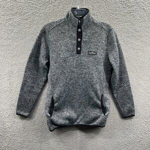 Simply Southern Womens Sweatshirt Medium Gray Quarter‎ Snap Fleece Athleisure